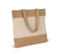 Bolsa de compras de algodón e hilos de yute trenzados