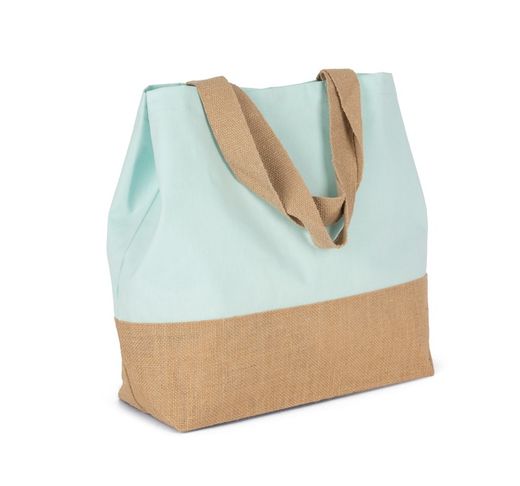 KI0235 Bolsa de compras de yute & algodón canvas