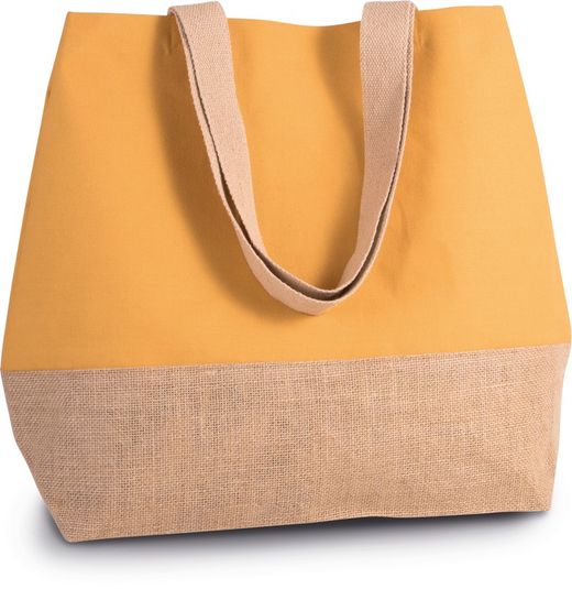 KI0235 Bolsa de compras de yute & algodón canvas