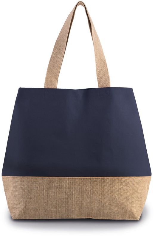 KI0235 Bolsa de compras de yute & algodón canvas