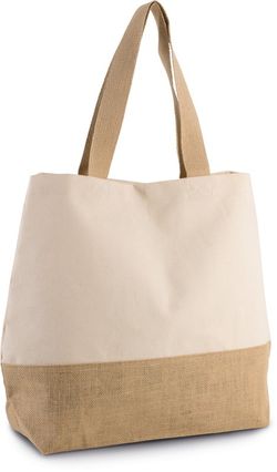 KI0235 Bolsa de compras de yute & algodón canvas