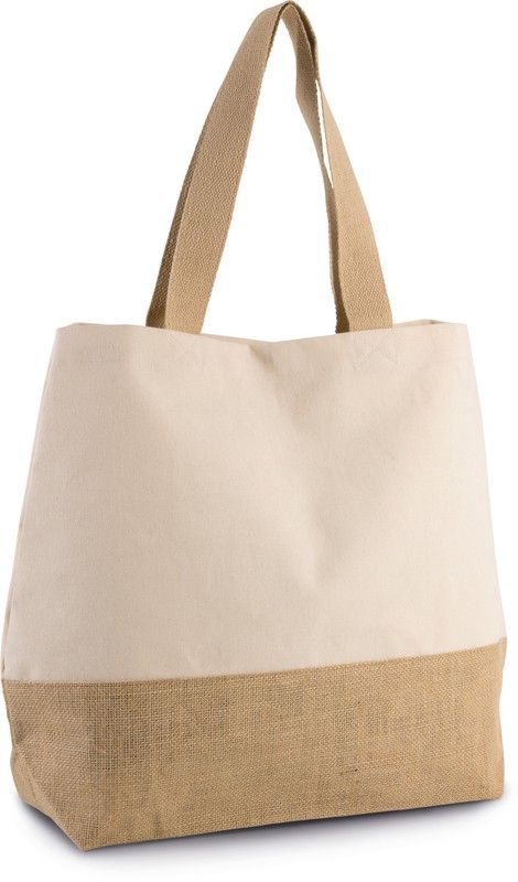KI0235 Bolsa de compras de yute & algodón canvas