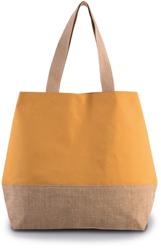 KI0235 Bolsa de compras de yute & algodón canvas
