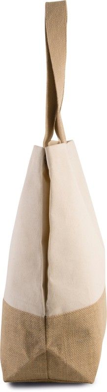 KI0235 Bolsa de compras de yute & algodón canvas