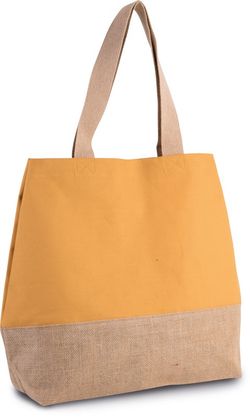 KI0235 Bolsa de compras de yute & algodón canvas
