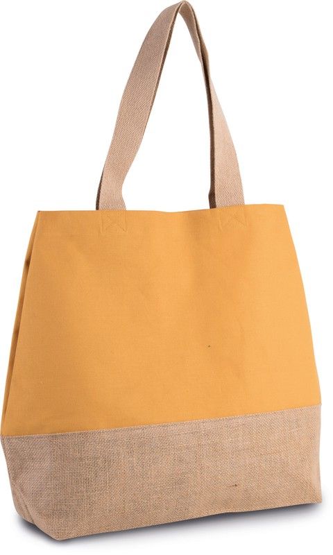 KI0235 Bolsa de compras de yute & algodón canvas