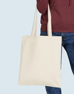 Bolsa de lona orgánica Premium asa larga