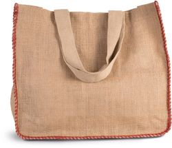 Jutetasche mit Kontrastnähten