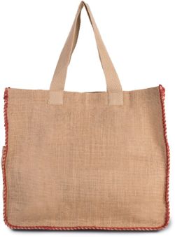 Jutetasche mit Kontrastnähten