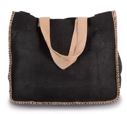 Bolsa de yute con costuras contrastadas