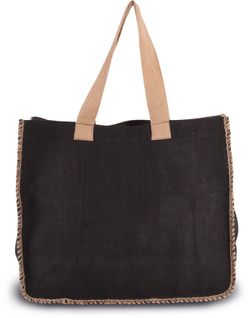 Bolsa de yute con costuras contrastadas