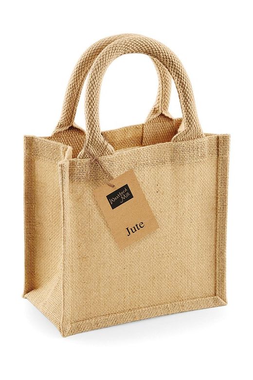 Bolsa de Yute Petite Natural – Mini Tote Ecológica con Asas de Algodón B2554