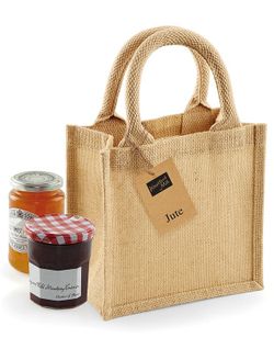 Bolsa de Yute Petite Natural – Mini Tote Ecológica con Asas de Algodón B2554