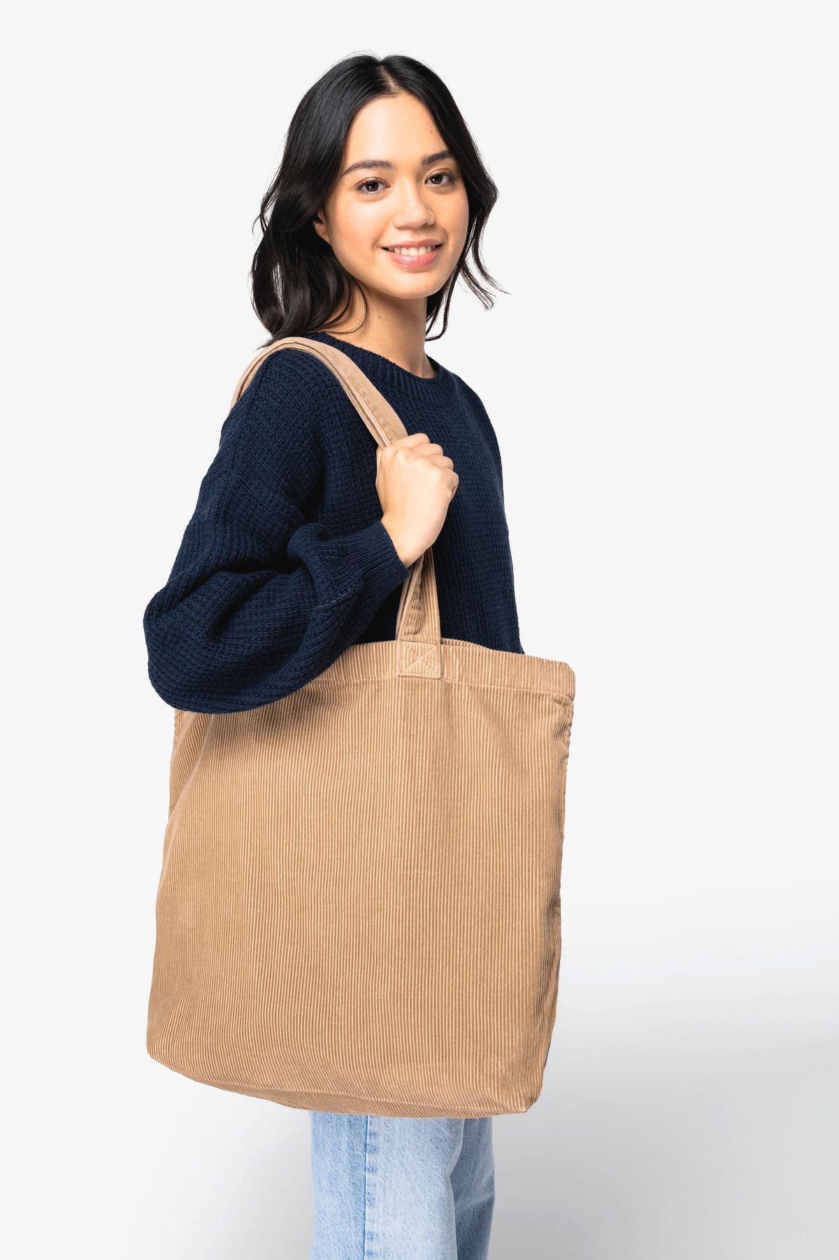 Bolsa ecorresponsable efecto lavado de pana