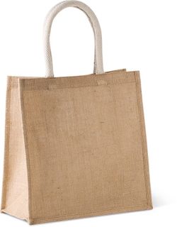 Bolsa estilo tote de tela de yute, modelo grande