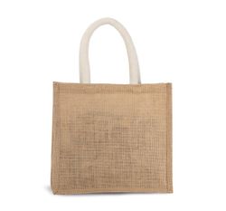 Bolsa estilo tote de tela de yute, modelo mediano