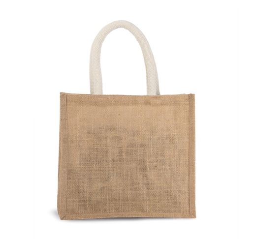 Bolsa estilo tote de tela de yute, modelo mediano