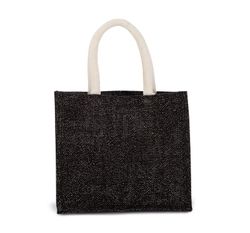 Bolsa estilo tote de tela de yute, modelo mediano