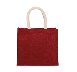 Bolsa estilo tote de tela de yute, modelo mediano