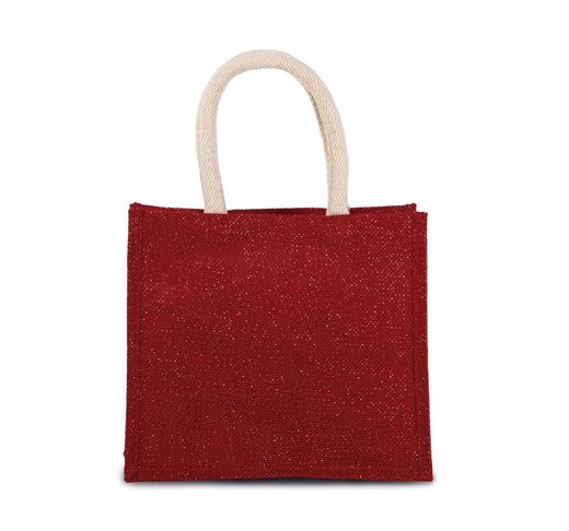 Bolsa estilo tote de tela de yute, modelo mediano