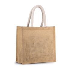 Bolsa estilo tote de tela de yute, modelo mediano