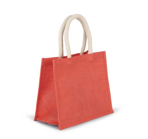 Bolsa estilo tote de tela de yute, modelo mediano