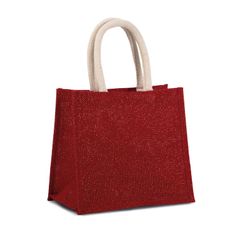 Bolsa estilo tote de tela de yute, modelo mediano