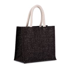 Bolsa estilo tote de tela de yute, modelo mediano