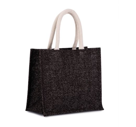 Bolsa estilo tote de tela de yute, modelo mediano