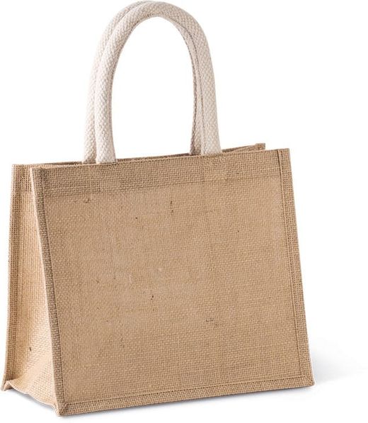 Bolsa estilo tote de tela de yute, modelo mediano