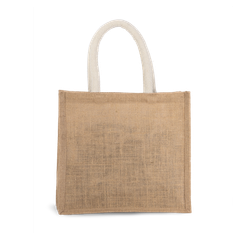 Bolsa estilo tote de tela de yute, modelo mediano