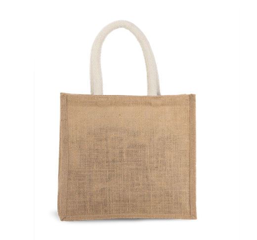 Bolsa estilo tote de tela de yute, modelo mediano