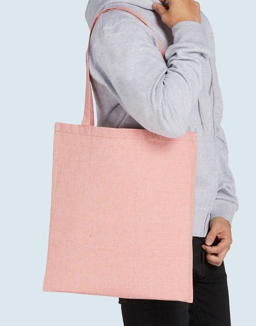 Bolsa reciclada algodón/poliéster asa larga