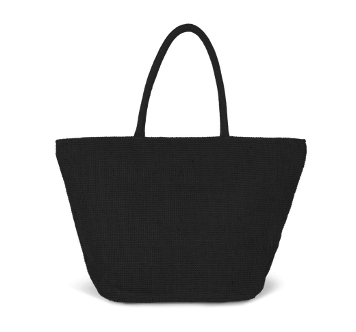 Bolsa shopper de hilo de yute tejido, efecto tejido tricotado