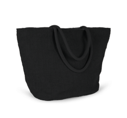 Bolsa shopper de hilo de yute tejido, efecto tejido tricotado