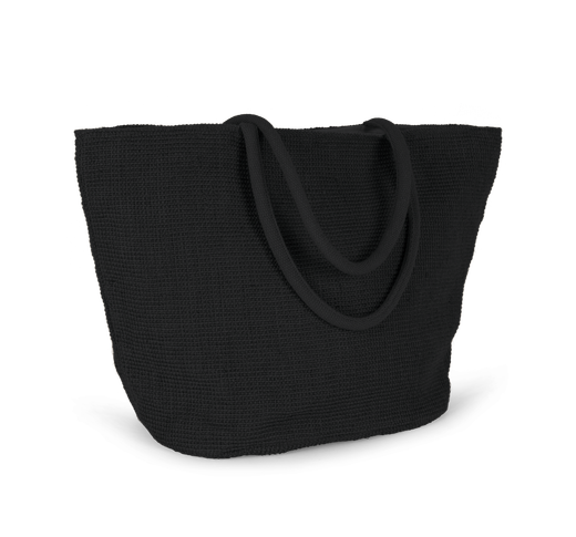Bolsa shopper de hilo de yute tejido, efecto tejido tricotado