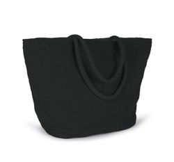 Bolsa shopper de hilo de yute tejido, efecto tejido tricotado