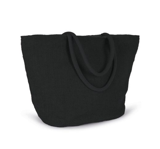 Bolsa shopper de hilo de yute tejido, efecto tejido tricotado