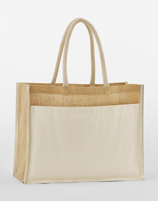 Bolsa yute almidonado bolsillo de algodón natural