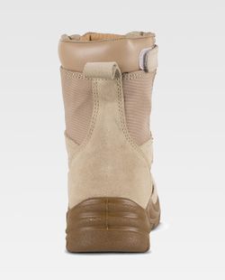 High-Top-Stiefel mit Schnürsenkeln und seitlichem Reißverschluss Beige