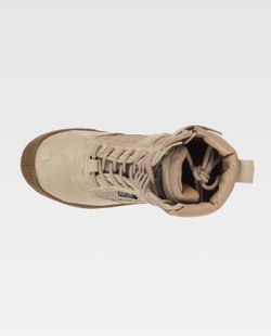 High-Top-Stiefel mit Schnürsenkeln und seitlichem Reißverschluss Beige