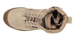 High-Top-Stiefel mit Schnürsenkeln und seitlichem Reißverschluss Beige