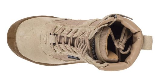 High-Top-Stiefel mit Schnürsenkeln und seitlichem Reißverschluss Beige