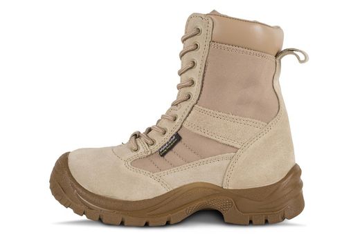 Bota caña alta cierre cordones Beige