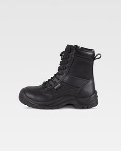 High-Top-Stiefel mit Schnürsenkeln und seitlichem Reißverschluss Schwarz