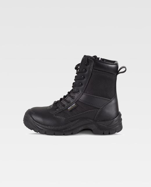 High-Top-Stiefel mit Schnürsenkeln und seitlichem Reißverschluss Schwarz