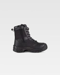 High-Top-Stiefel mit Schnürsenkeln und seitlichem Reißverschluss Schwarz