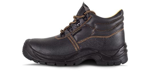 Waterproof leather boot with laces Dual-density PU sole Black steel toecap and insole