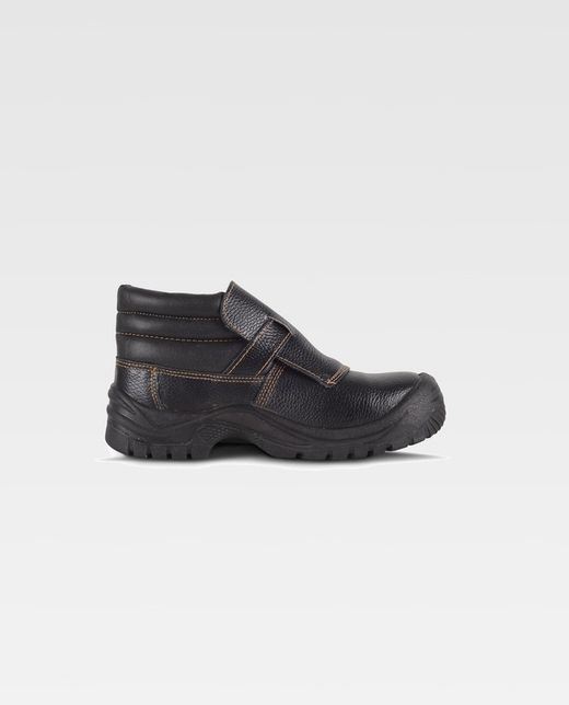 Wasserdichter Lederstiefel mit Schnalle Dual-Density-PU-Sohle Schwarze Stahlkappe und Innensohle