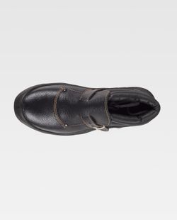 Wasserdichter Lederstiefel mit Schnalle Dual-Density-PU-Sohle Schwarze Stahlkappe und Innensohle